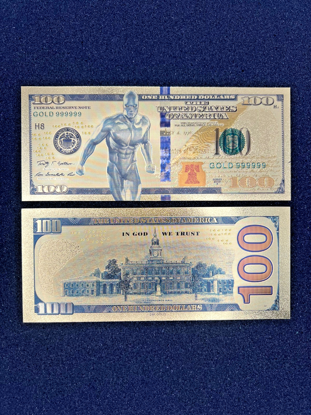 Silver Surfer - 24k Gold Foil Banknote - Super Hero Tv Show/Movie Character