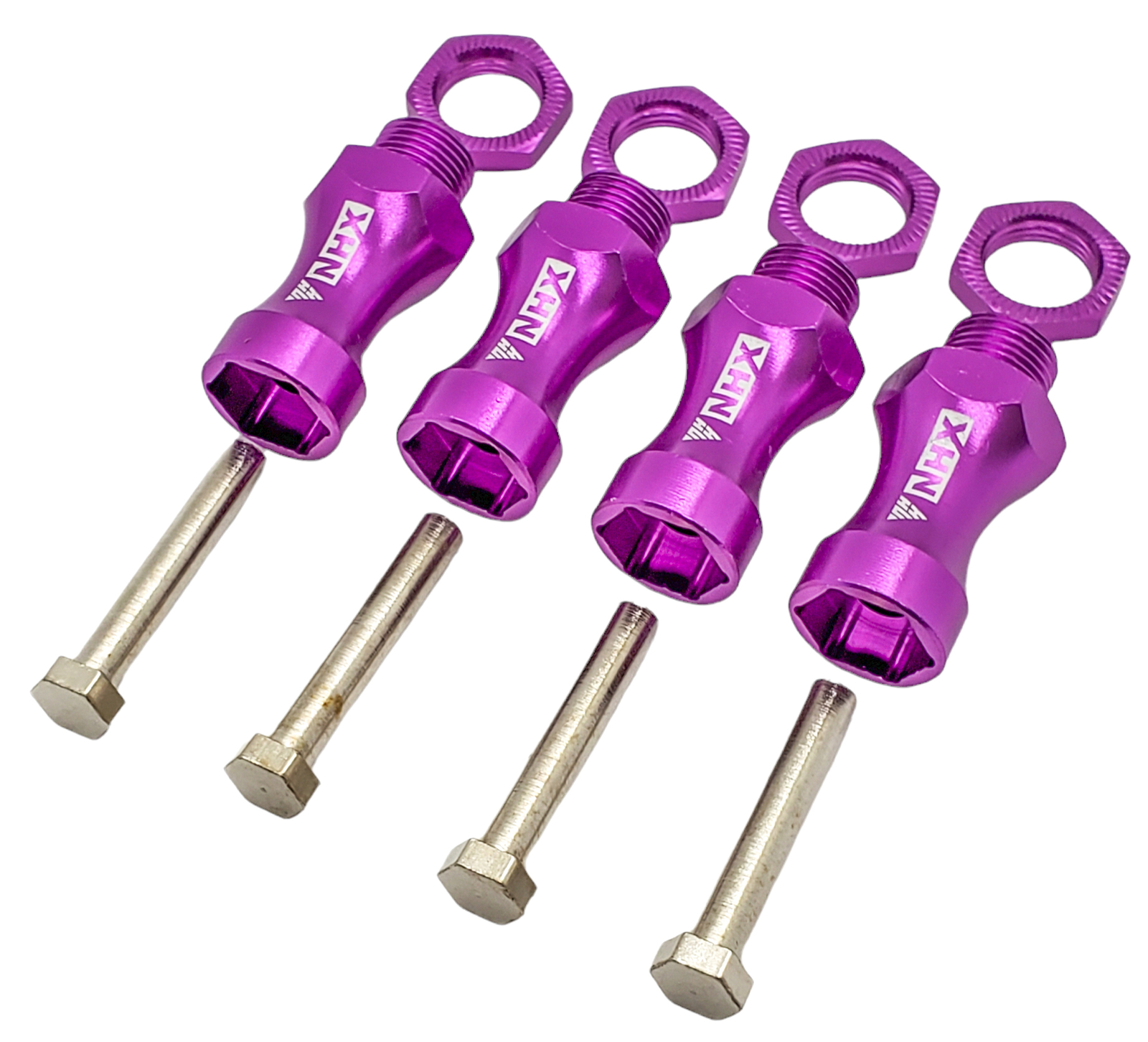 NHX RC Wheel Hex Adapter 12mm to 17mm (4pc) 30mm Offset Extender- Purple