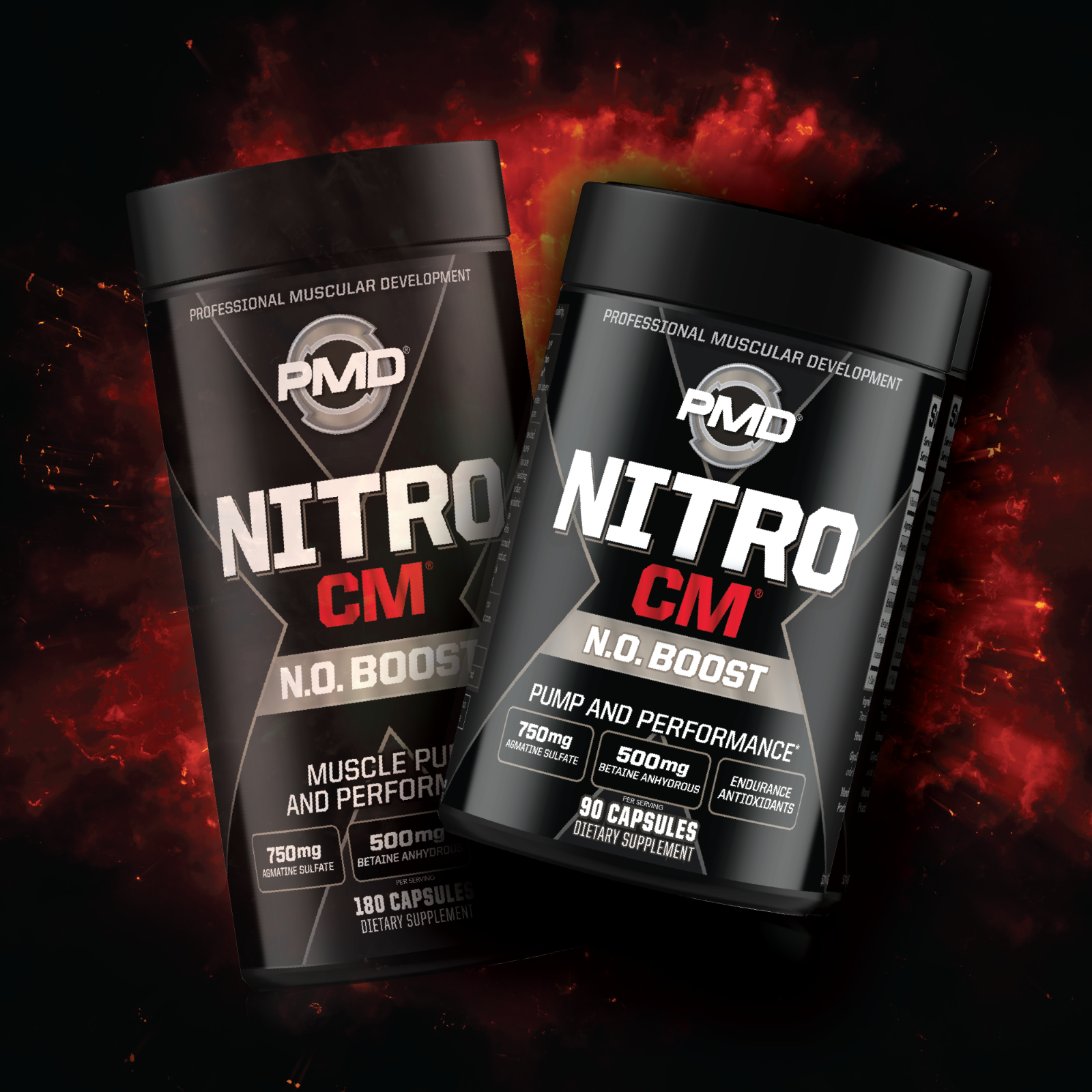 NITRO CM - Nitric Oxide Formula for Muscle Pumps & Performance - (180 Capsules)