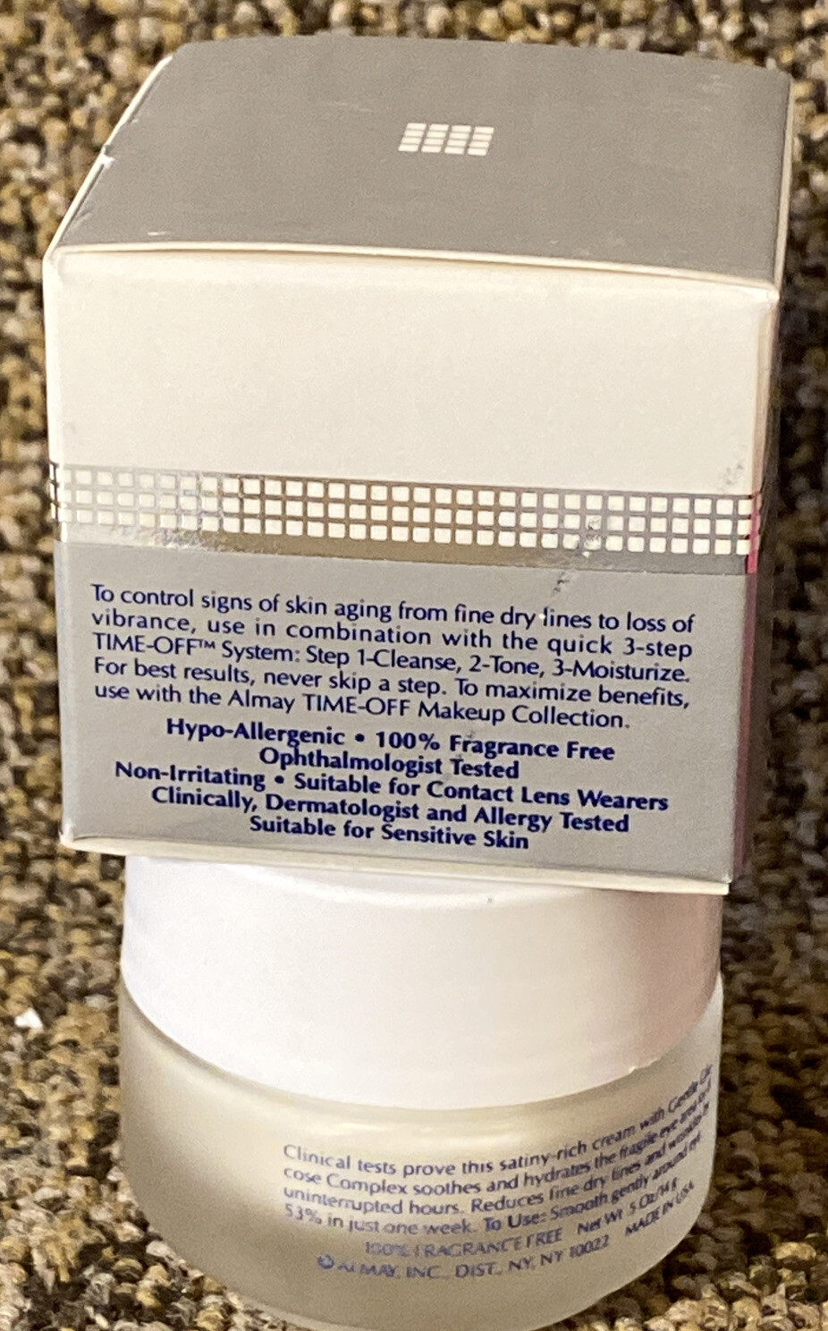 ALMAY HYPO ALLERGENIC TIME-OFF AGE SMOOTHING EYE CREAM .5 oz