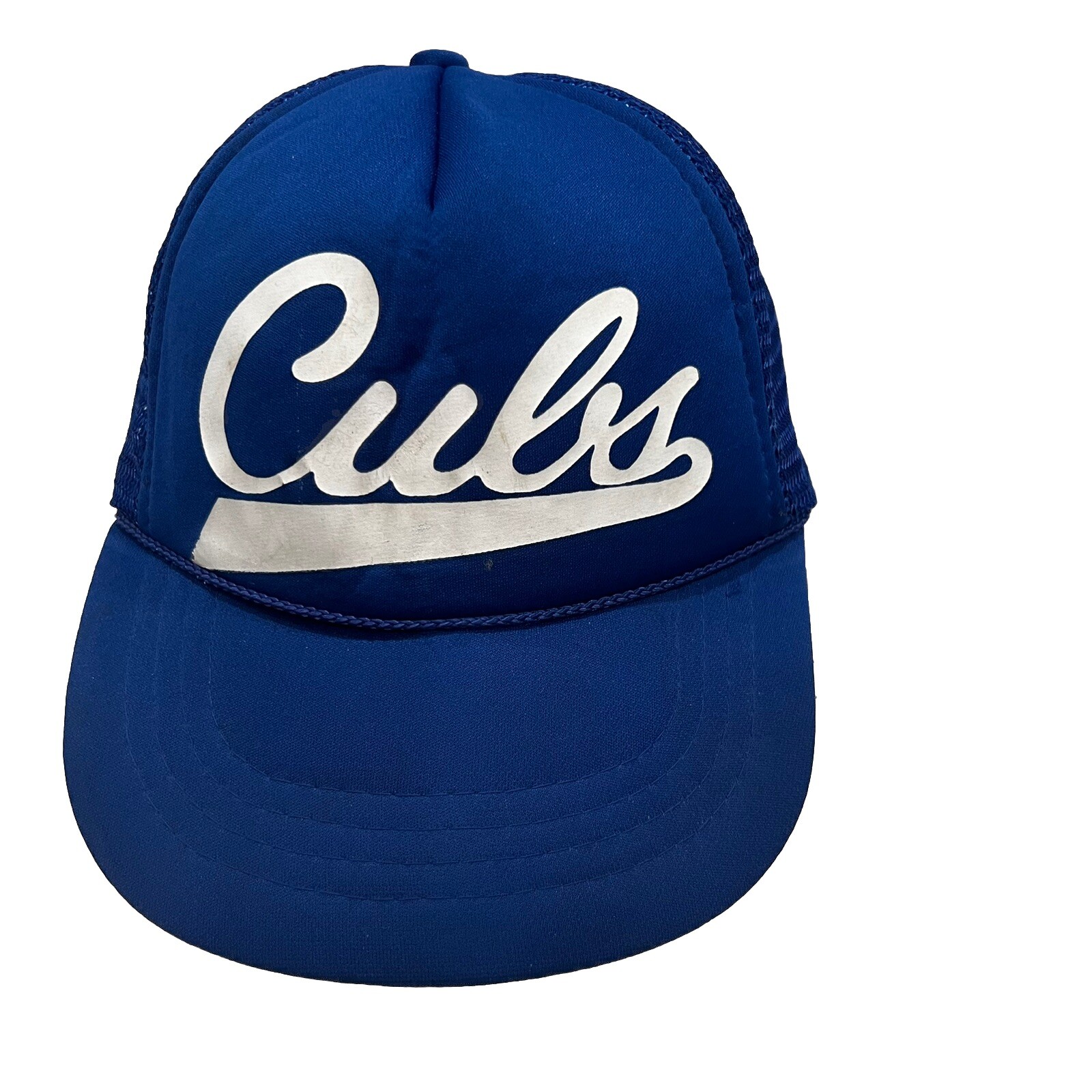 Chicago Cubs White Script Youth Foam Trucker Hat Cap Rope Snapback