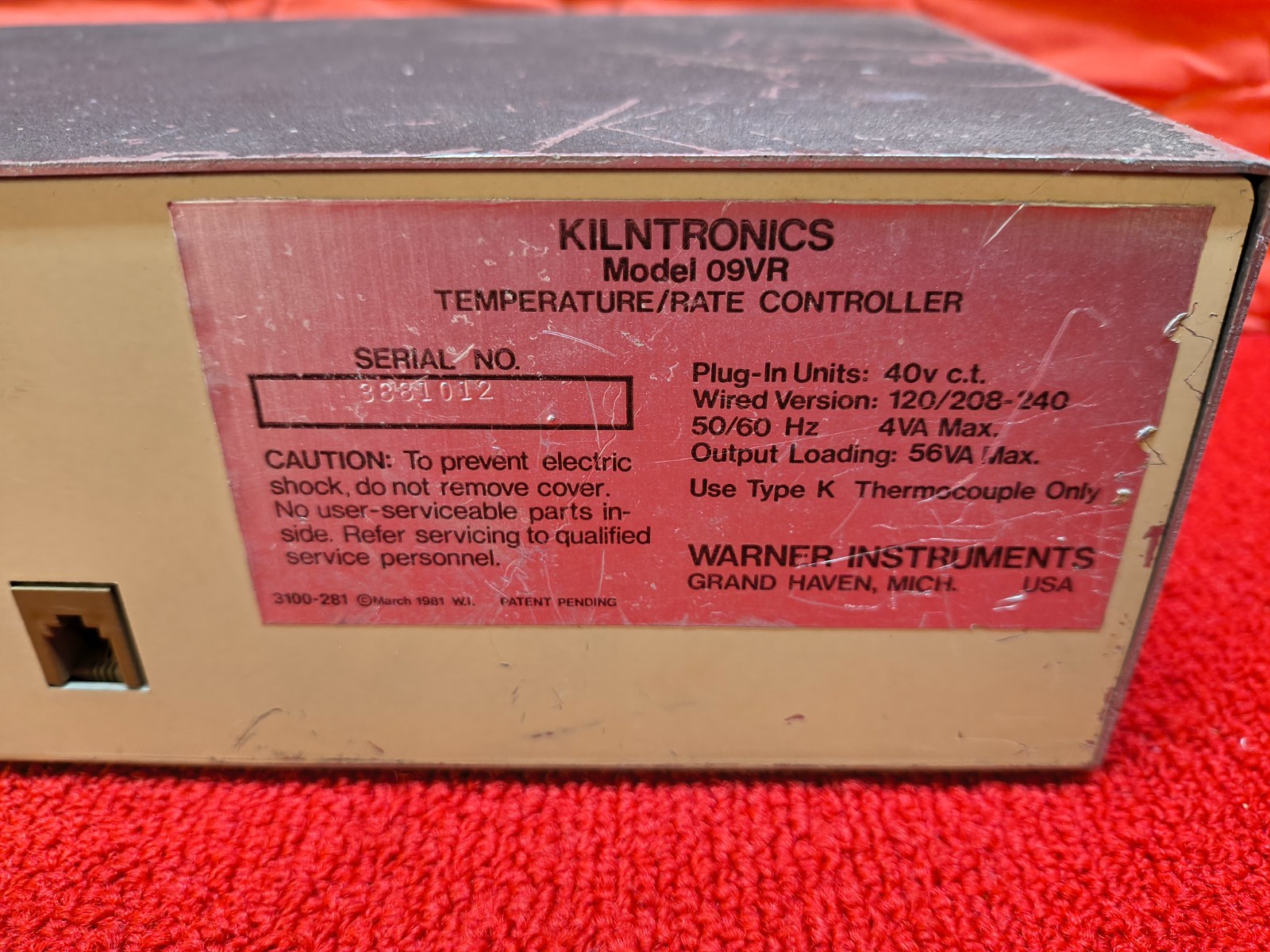 Used KilnTronics 09VR Temperature/Rate Controller Good Condition