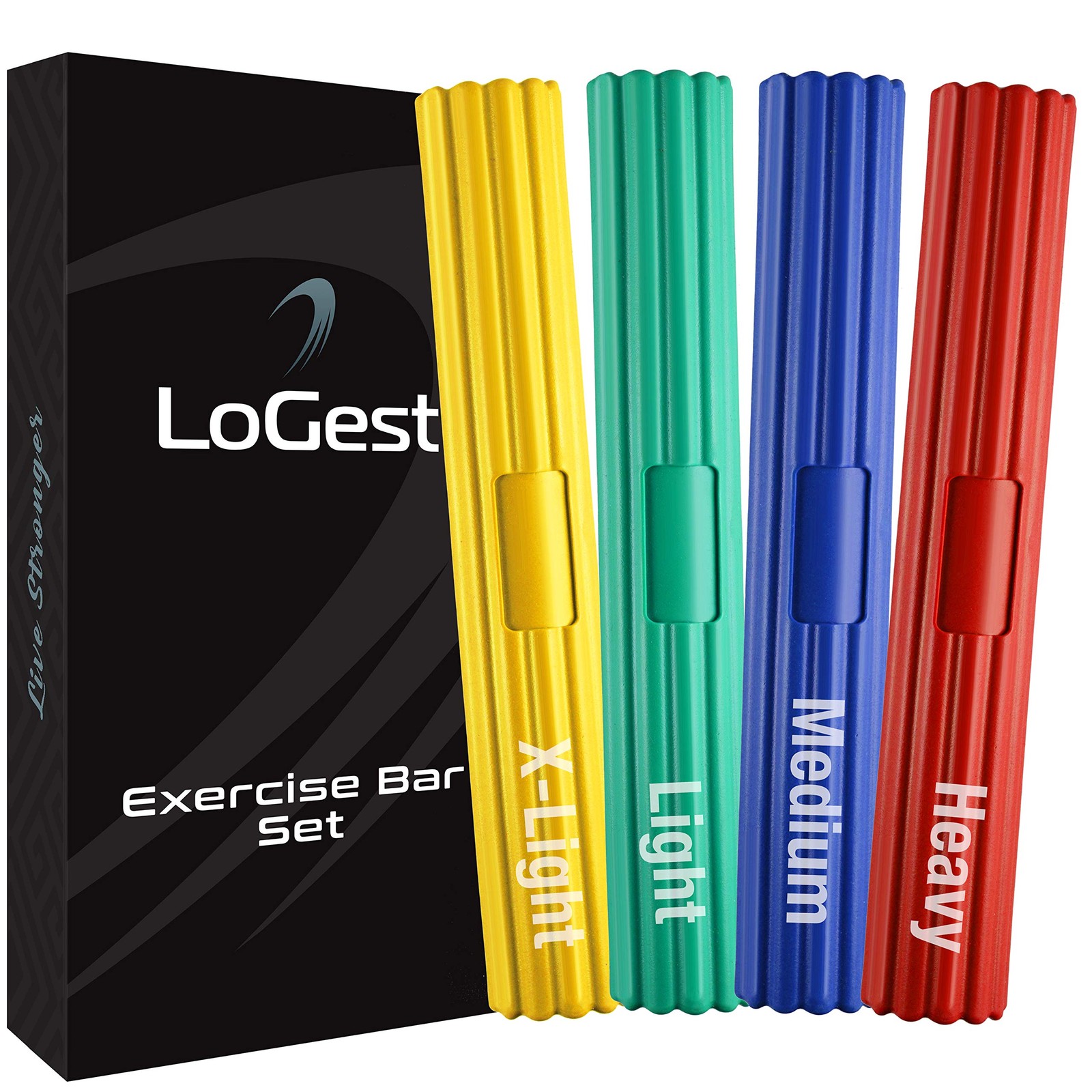 Twist Hand Exerciser Bars  4 Piece Flexible Bars Strengthener Set  Tennis Elb...