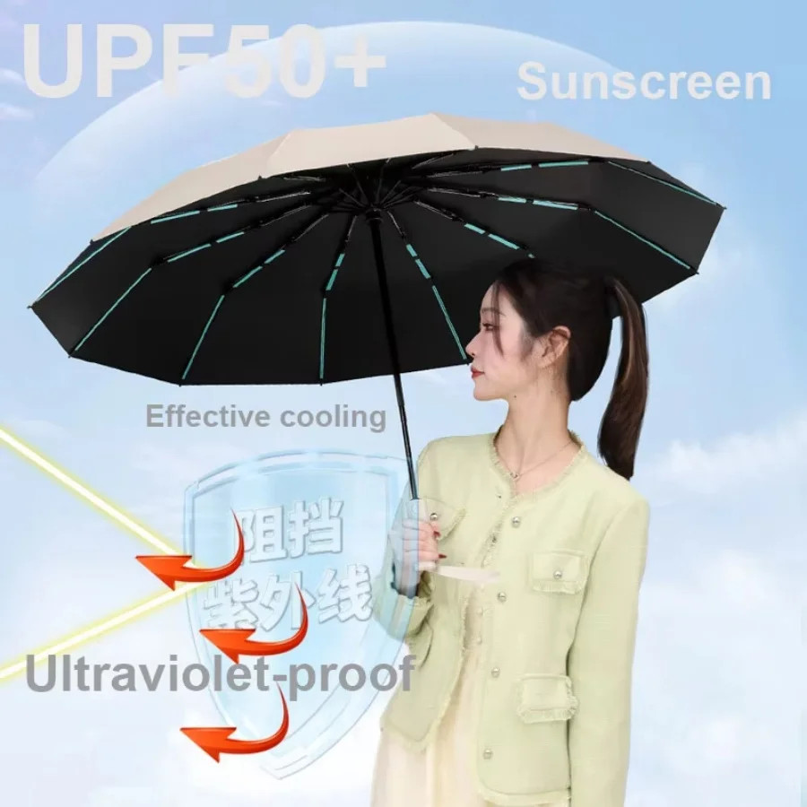 60 Bones Windproof Travel Umbrella for Rain - Lightweight, Strong, Compact with