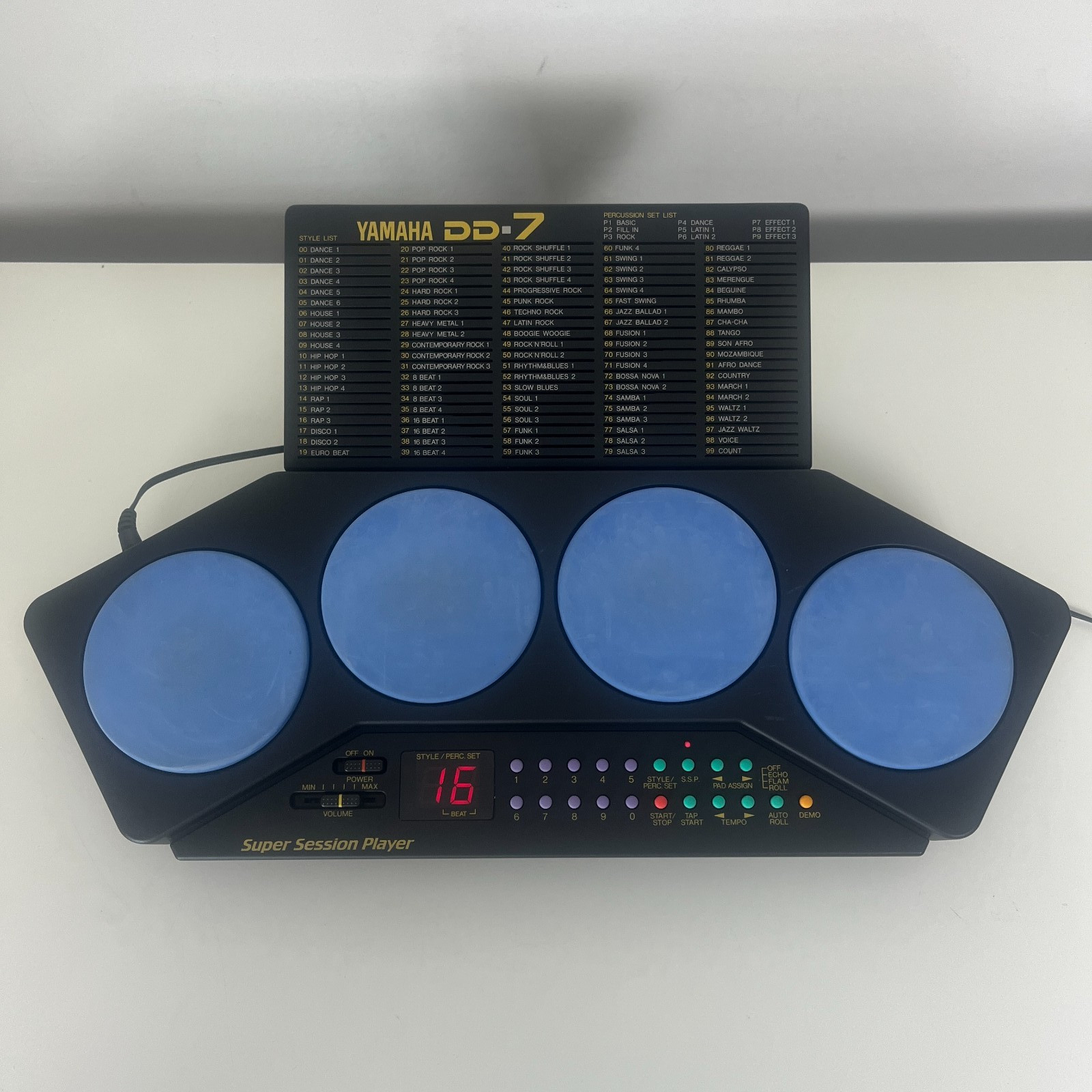 Yamaha DD-7 Super Session Player Digital Percussion Drum Machine, Sticks & Box
