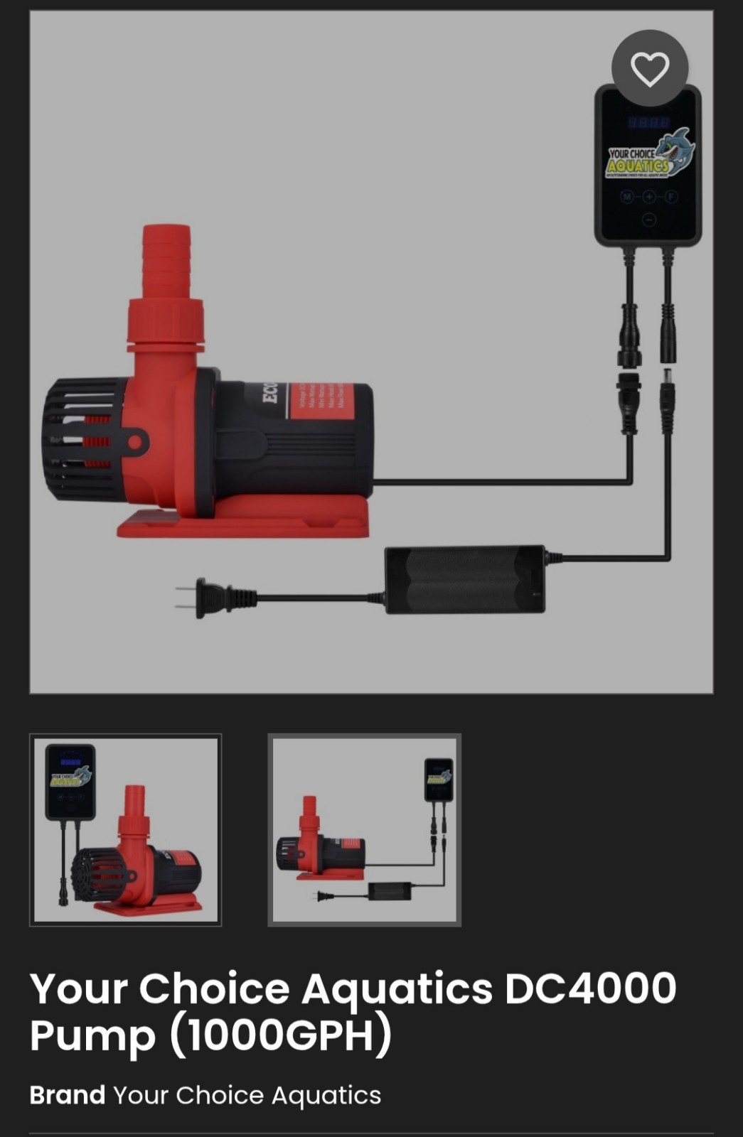 dc return pump Your Choice Aquatics Dc4000