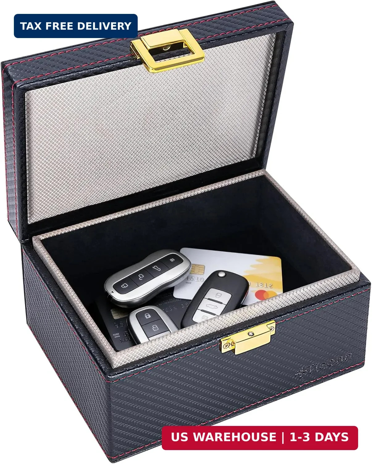 Faraday Box, Car Key Fob Protector, Carbon Fiber Faraday Cage Signal Blocker for