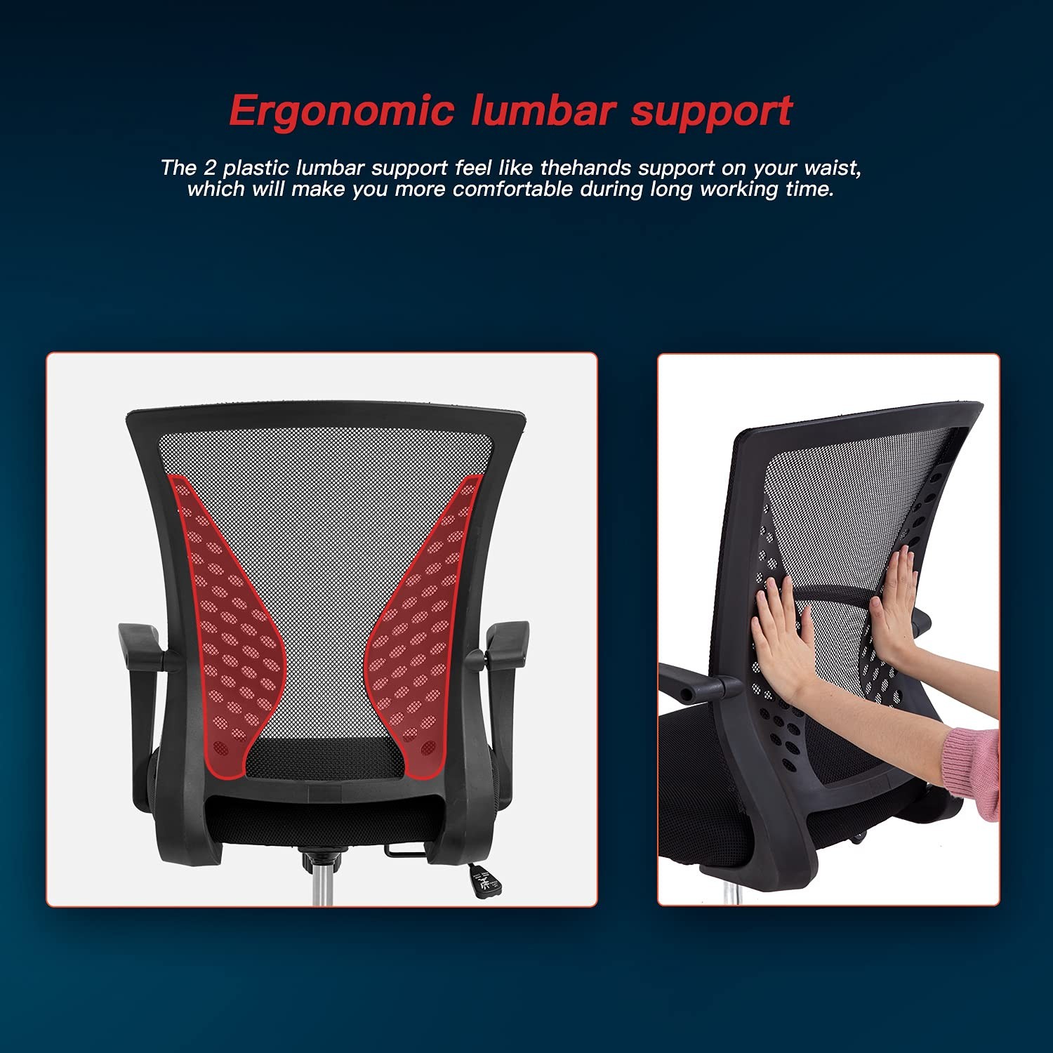 Office Chair Computer Chair Ergonomic Mid Back Swivel Chair Rolling Desk Chair w