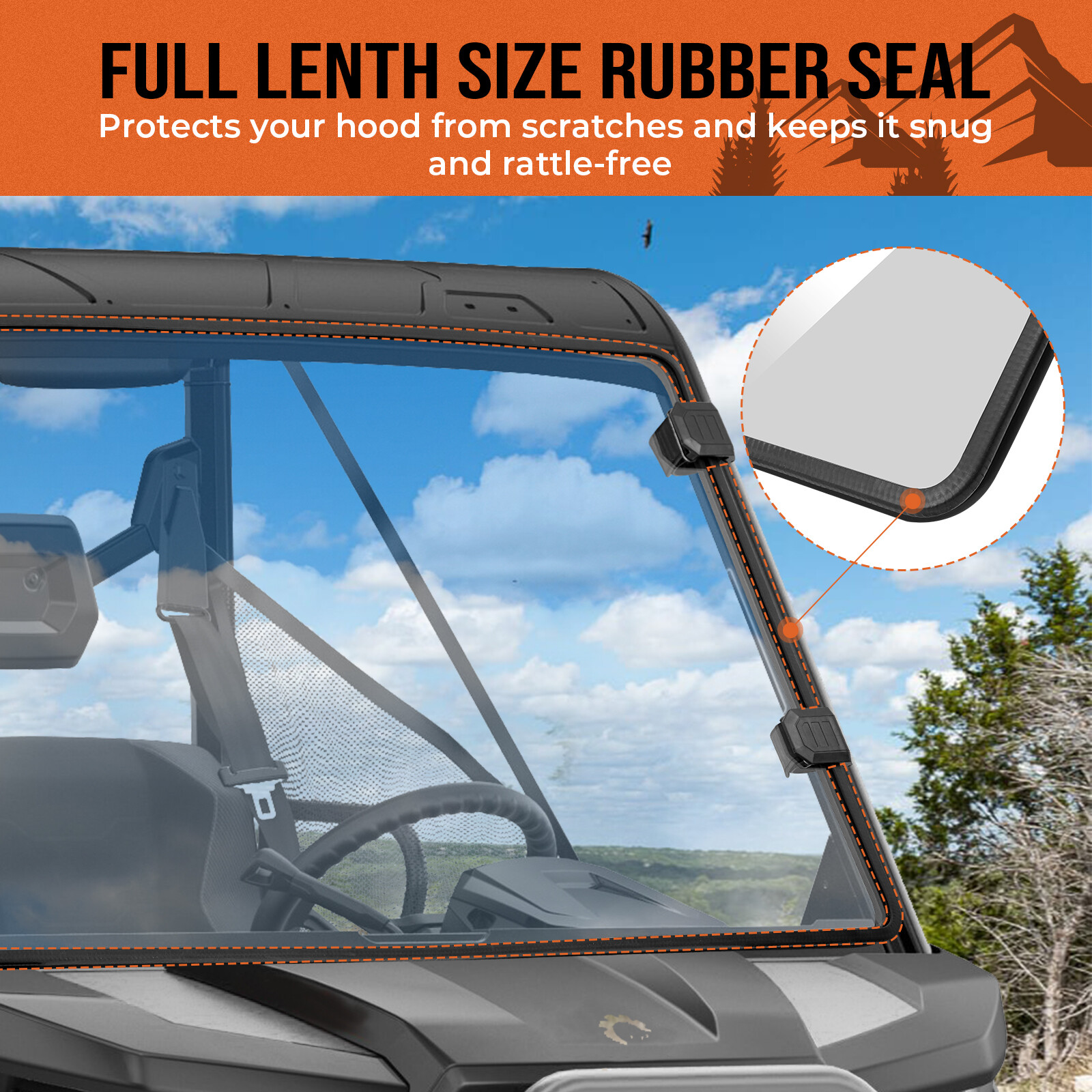 KEMIMOTO Front Windshield Scratch Resistant for Can Am Defender HD 5/8/10 16-23