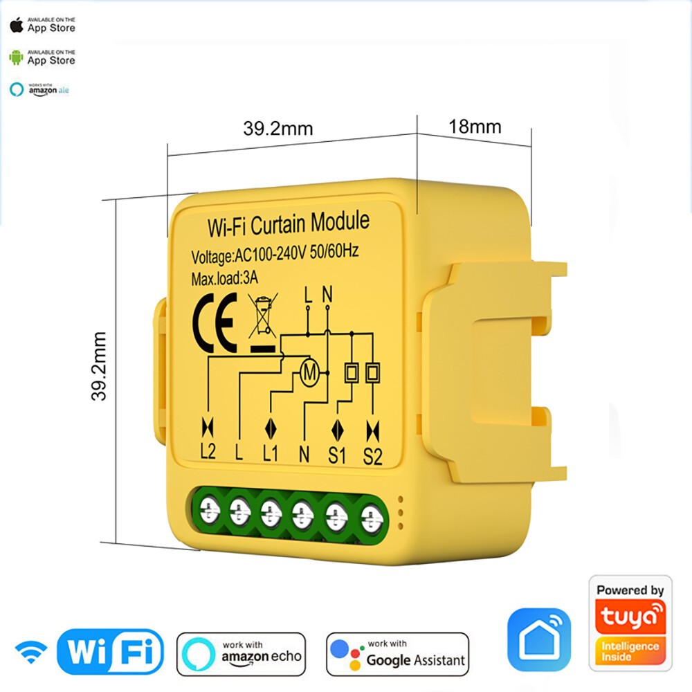 1-10 Channel Tuya WIFI Smart Curtain Switch Module for Roller Blinds Home