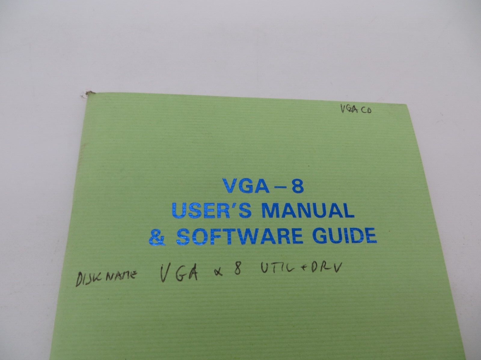 5.25" Floppy Disk & Users Manual / Software Guide for VGA-8 computer