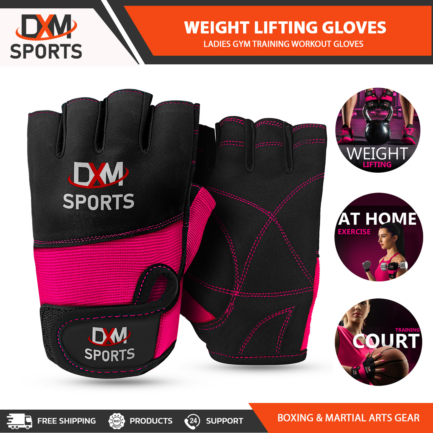 DXM Women Weight Lifting Gloves Gym Training Workout Bodybuilding Fitness Gloves