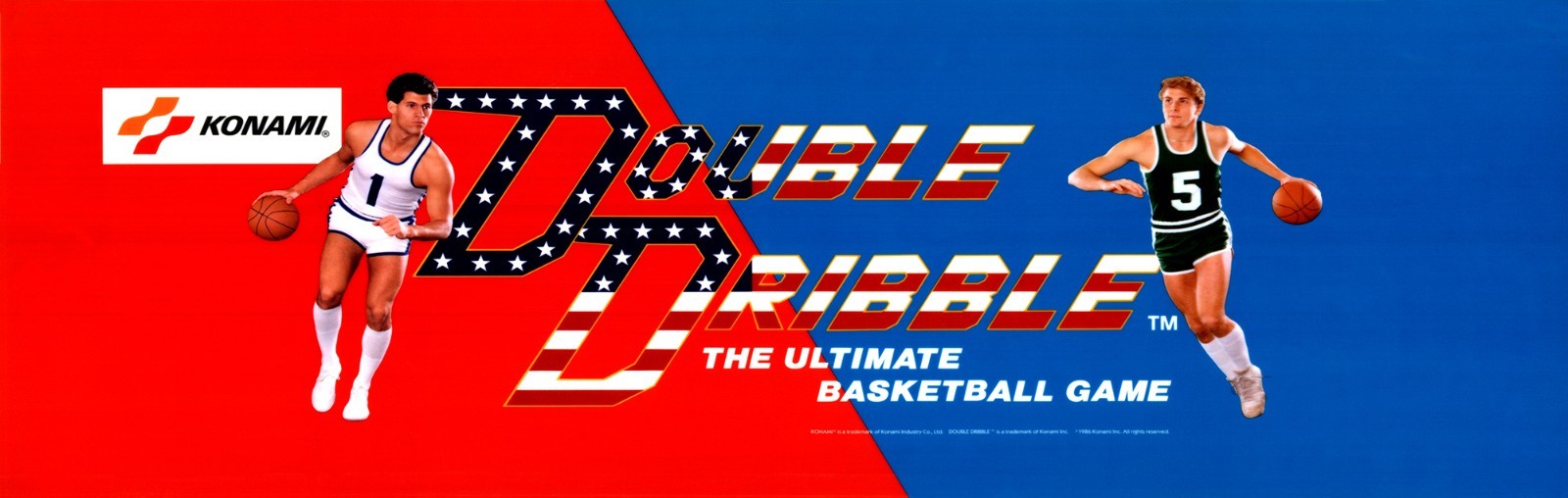 Double Dribble Arcade Marquee For Reproduction Header/Backlit Sign