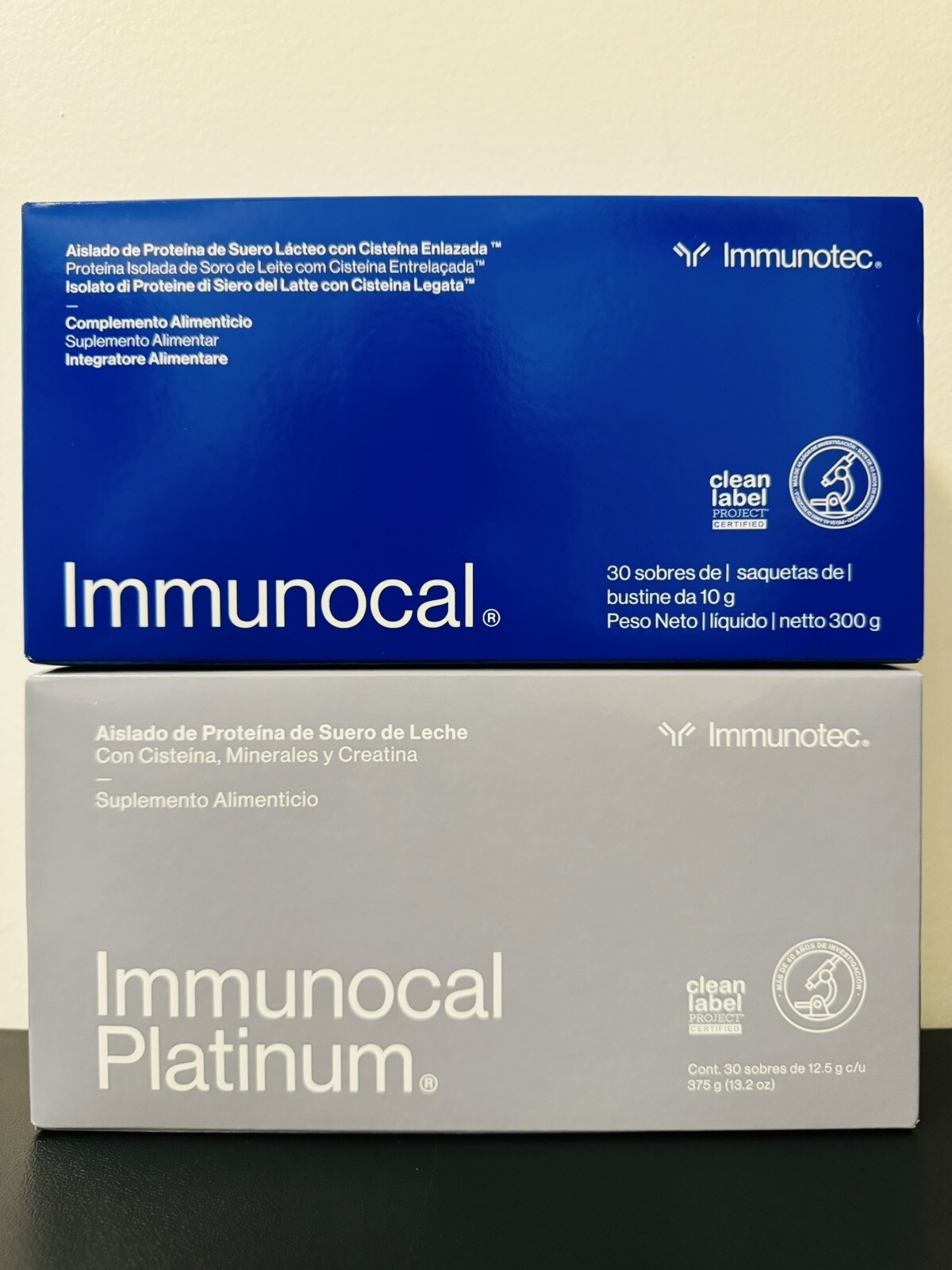 Immunocal Classic 1 ( Blue ) & 1 Platinum : 2 BOXES - 60 Pouches.