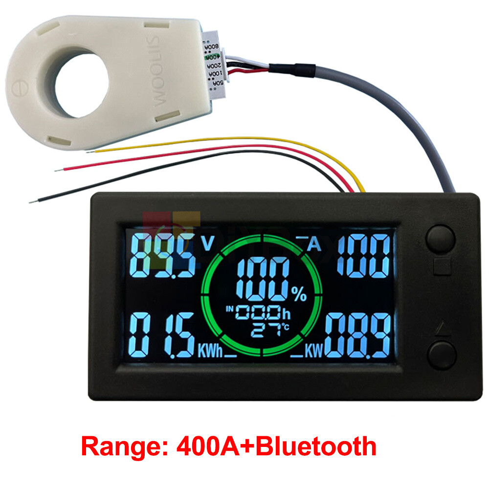 DC0-300V 50A/100A/200A/400A Bluetooth Voltage Current Power Energy Coulomb Meter