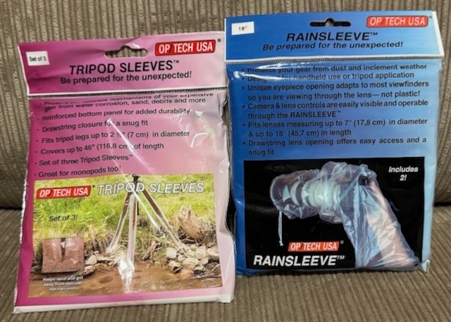 Op/Tech 18" Rainsleeves (2 in pkg) PLUS Op/Tech Tripod Sleeves BRAND NEW