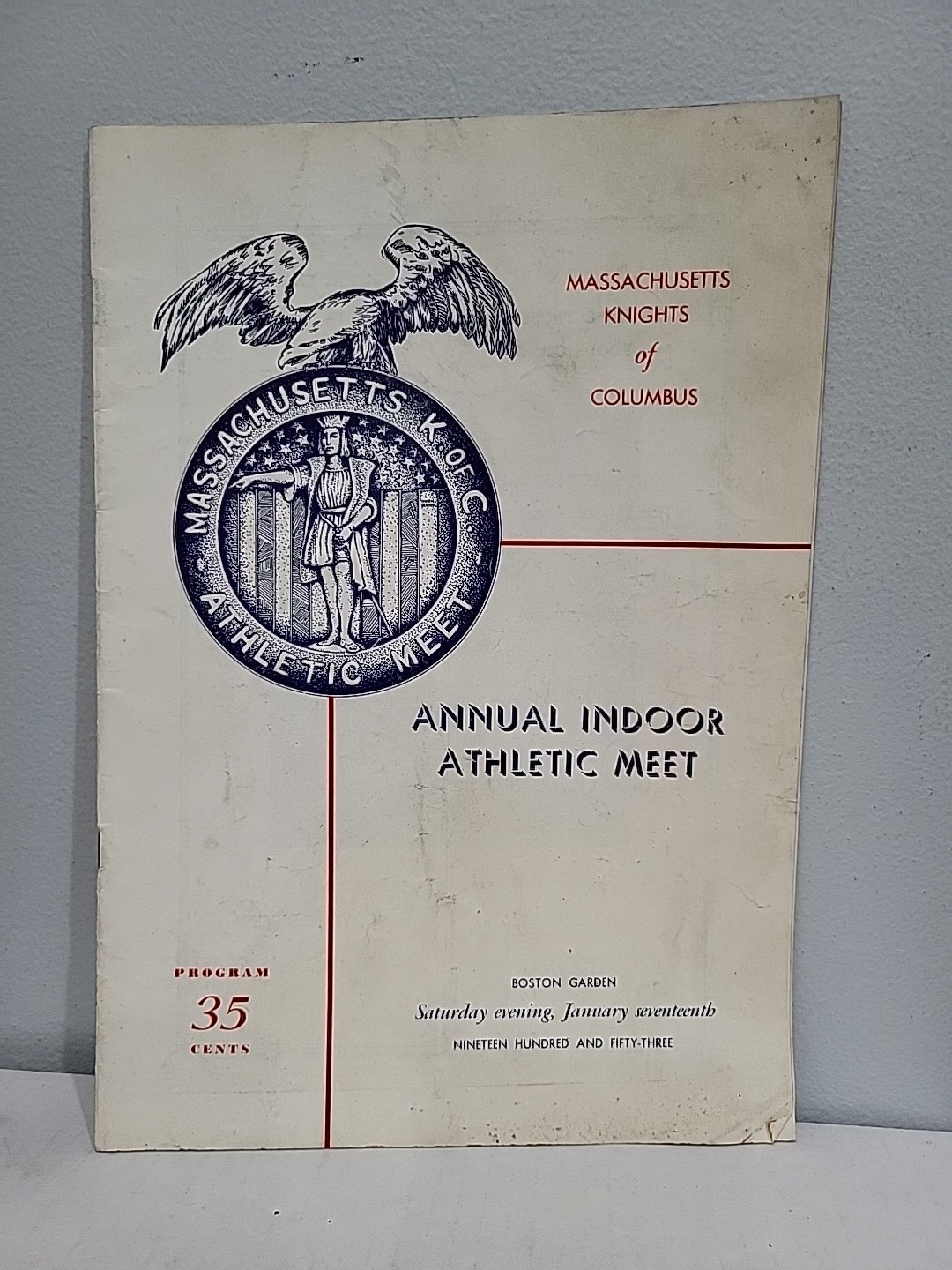 1953 Massachusetts Knights of Columbus Annual Indoor Athletic Meet Program Track