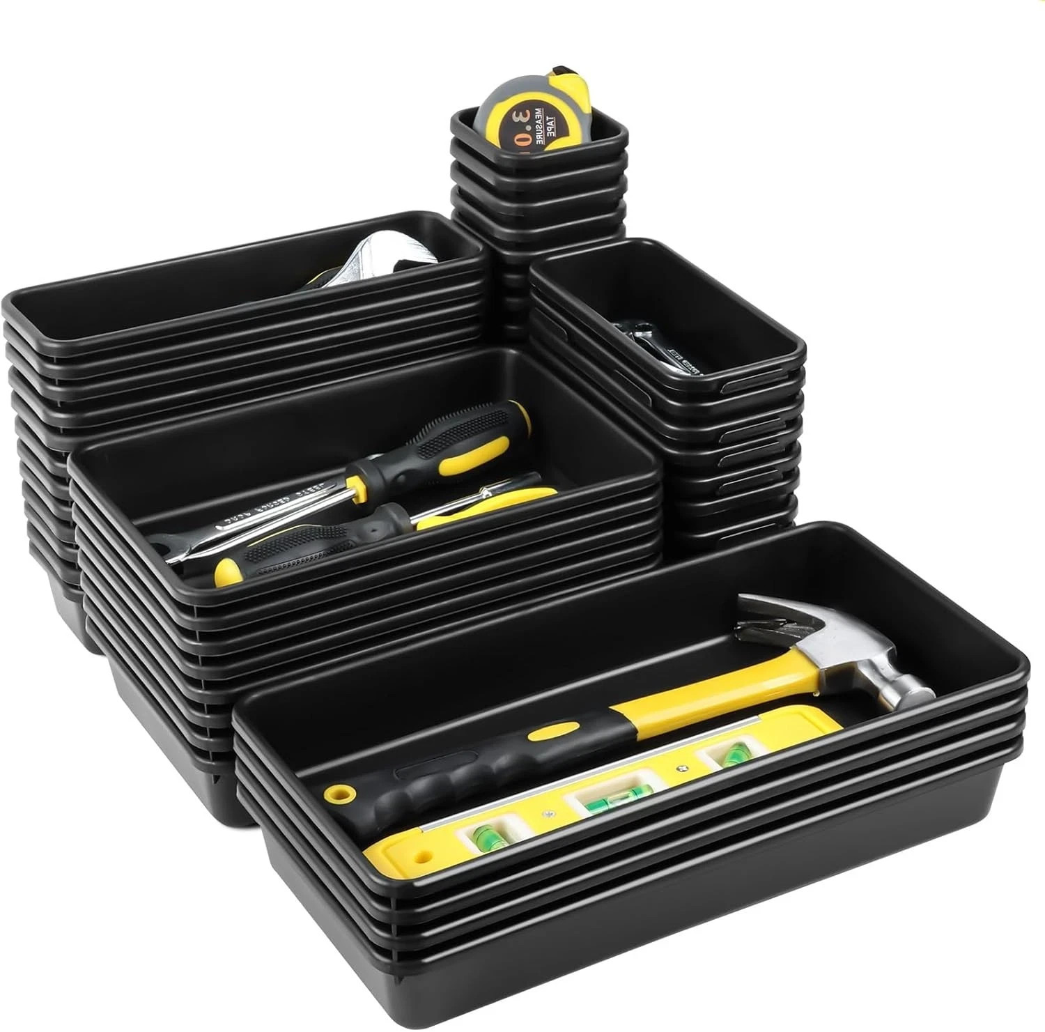 60PCS Tool Box Organizer Tray Divider, More Large Sizes-5 Sizes Desk Drawer O...