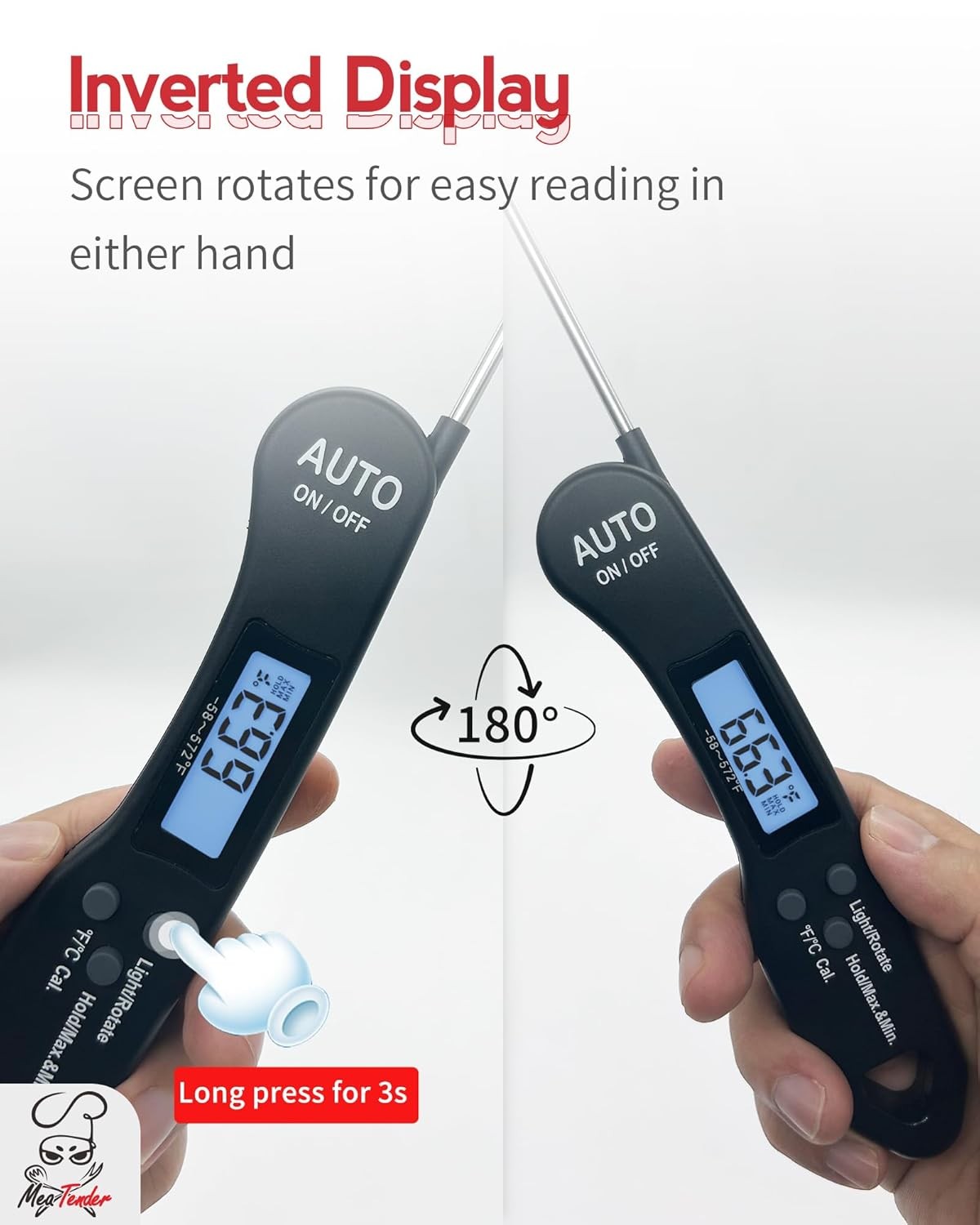 Digital Meat Thermometer Instant Read with Backlight for Cooking and Grilling