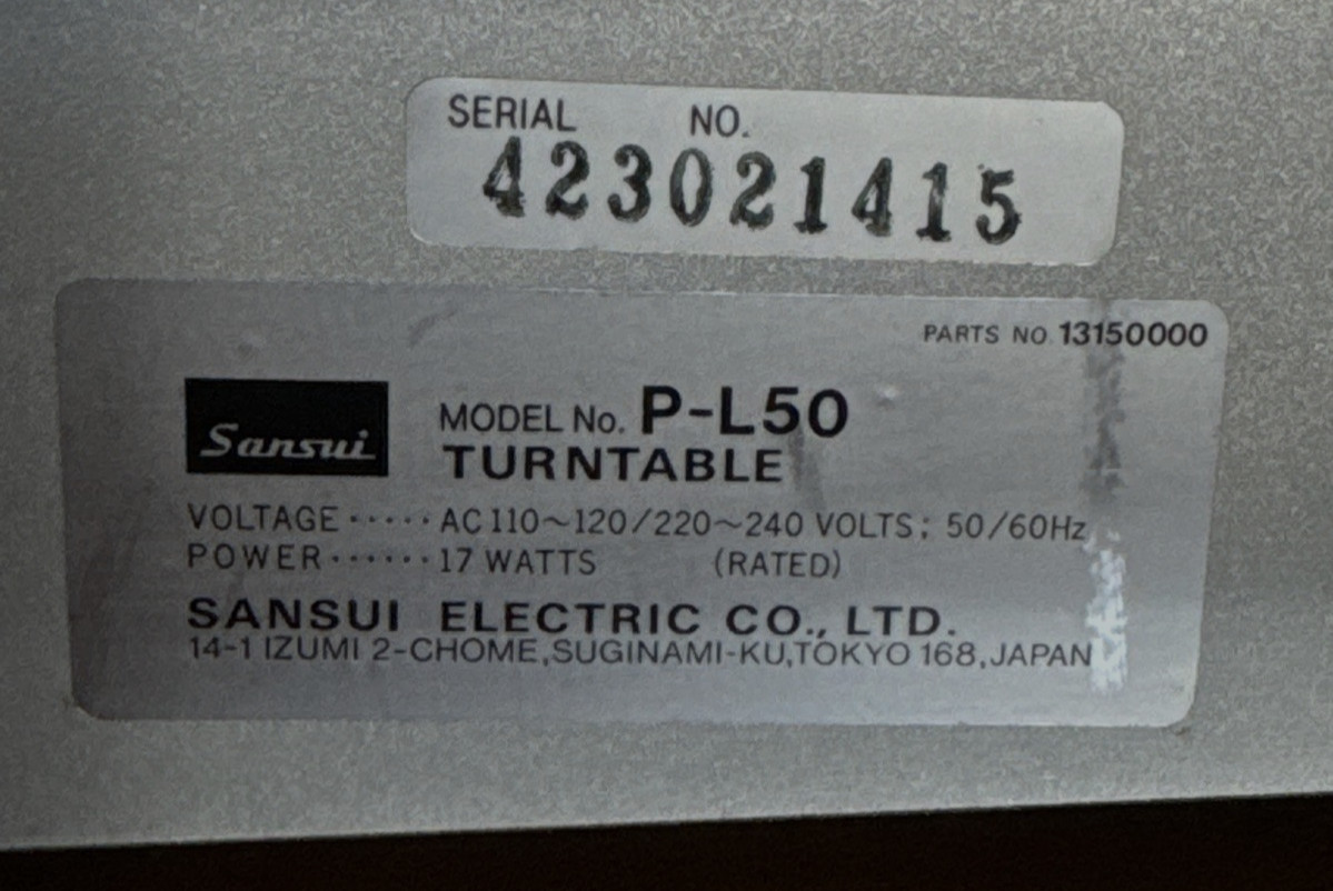 Sansui P-L50 Linear Automatic Tracking Compu Edit Turntable