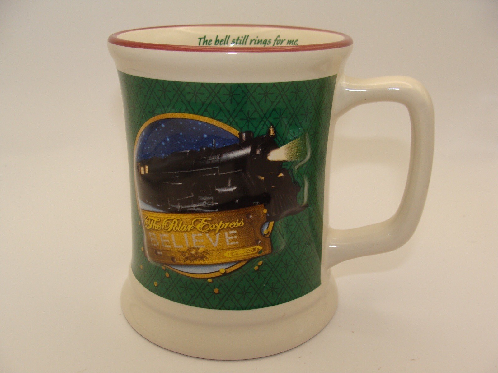 The POLAR EXPRESS ~ BELIEVE ~ Mug ~ Warner Brothers ~ Embossed ~ 3D~￼ VGC ~