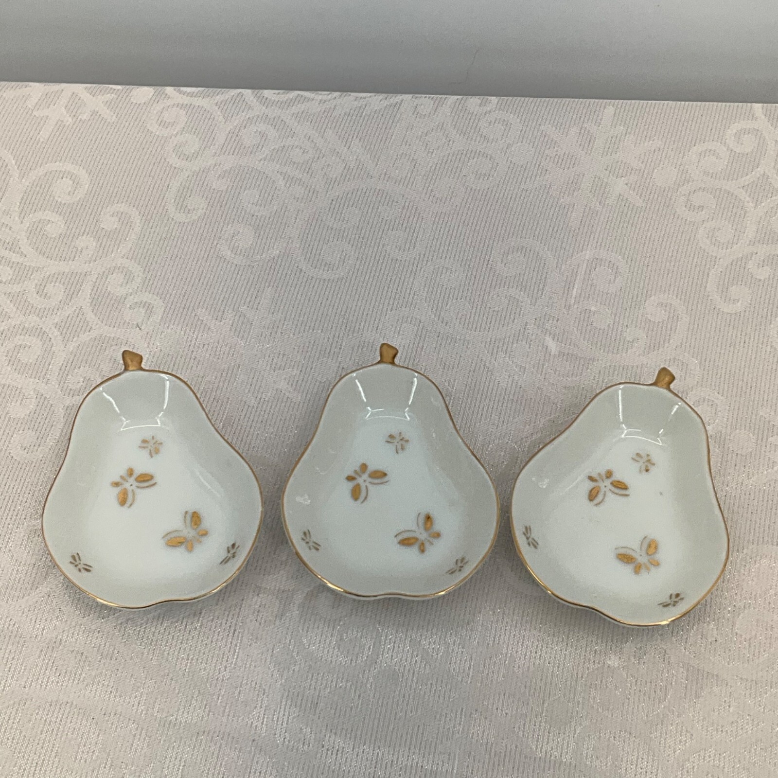 Ardalt Pear Shaped Porcelain Trinket MCM  #6318 Set/3