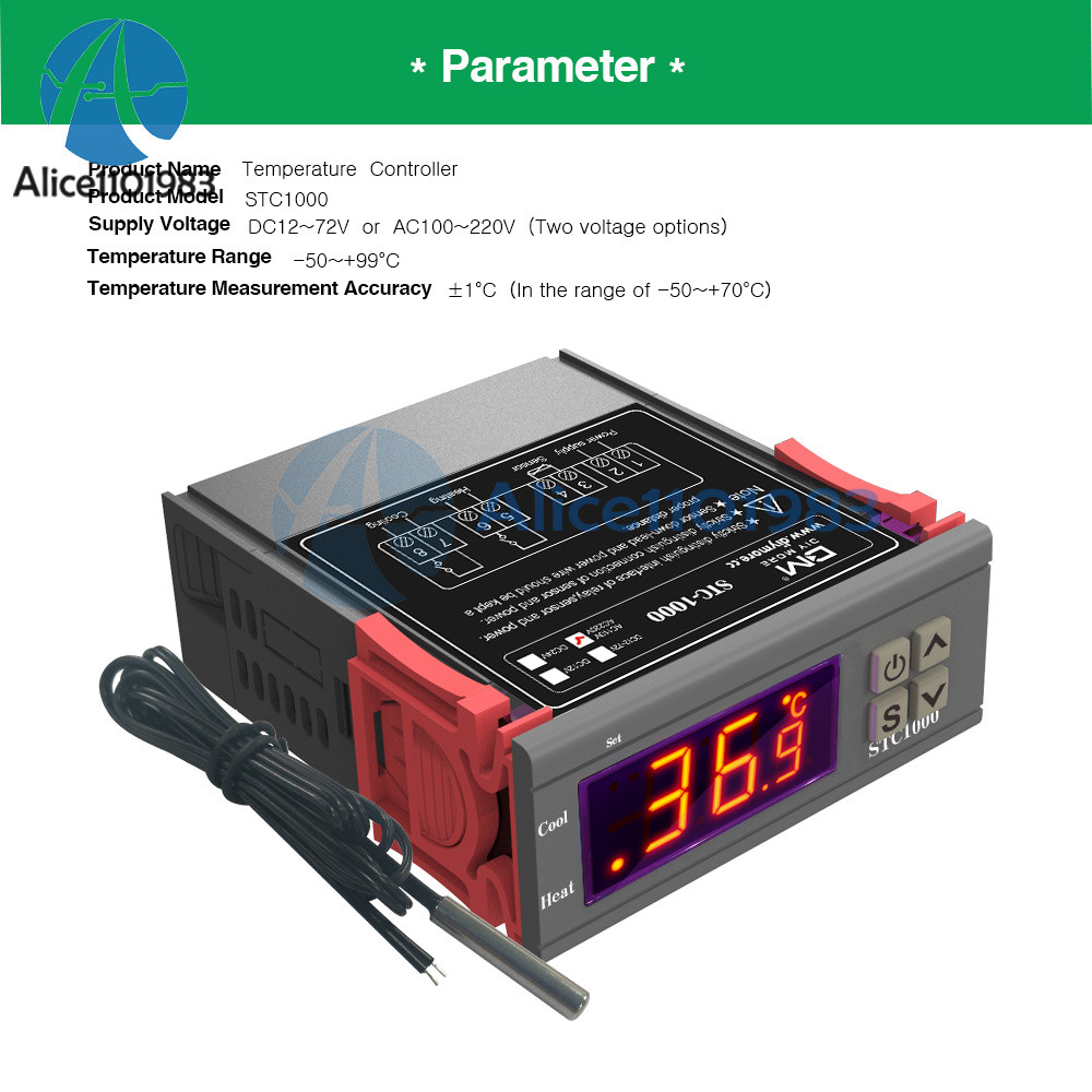 STC-1000 110V-220V All-Purpose Temperature Controller Thermostat Aquarium Sensor