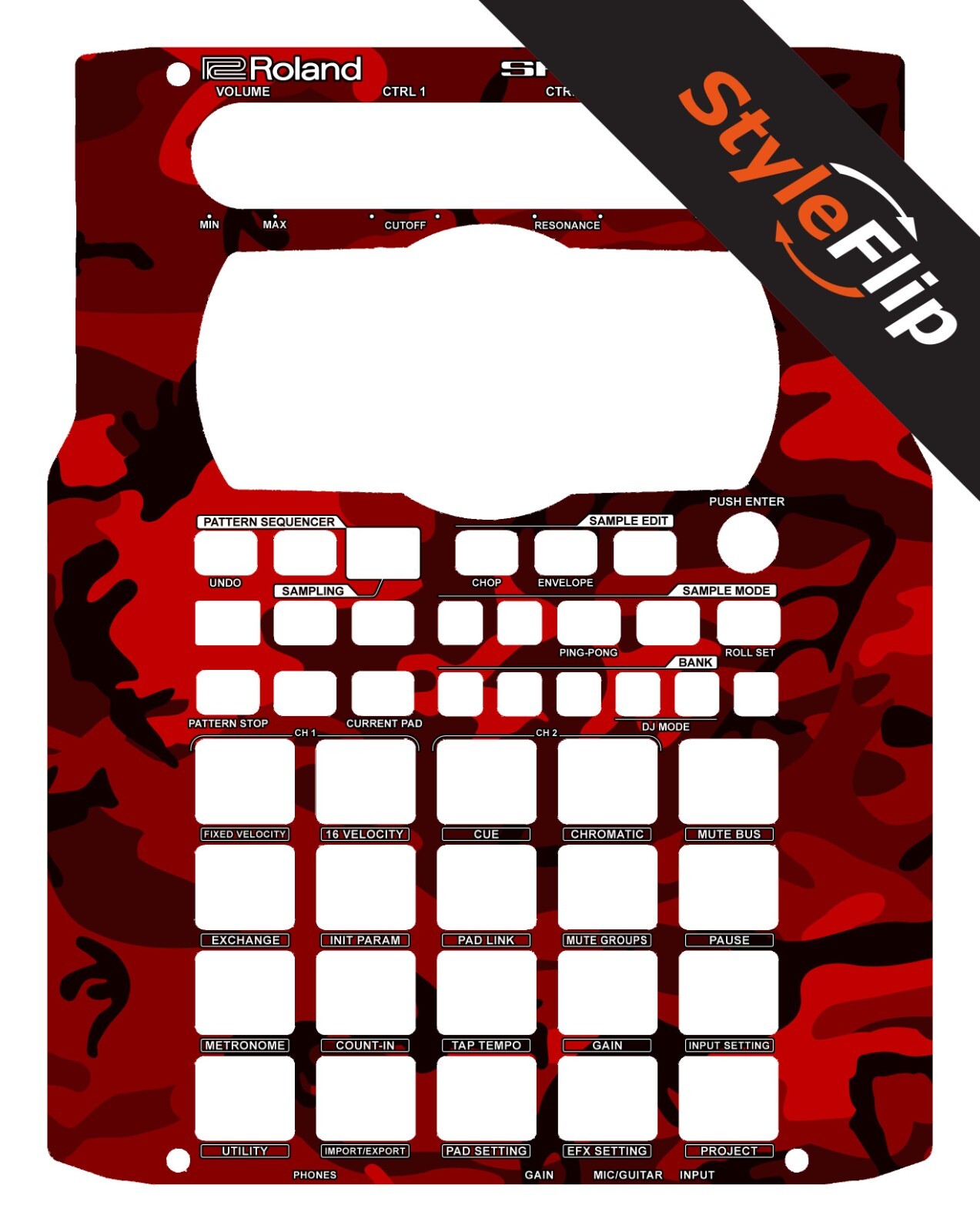 Roland SP-404 MKII Skins | Red Camo | Protective Decal | StyleFlip Skins
