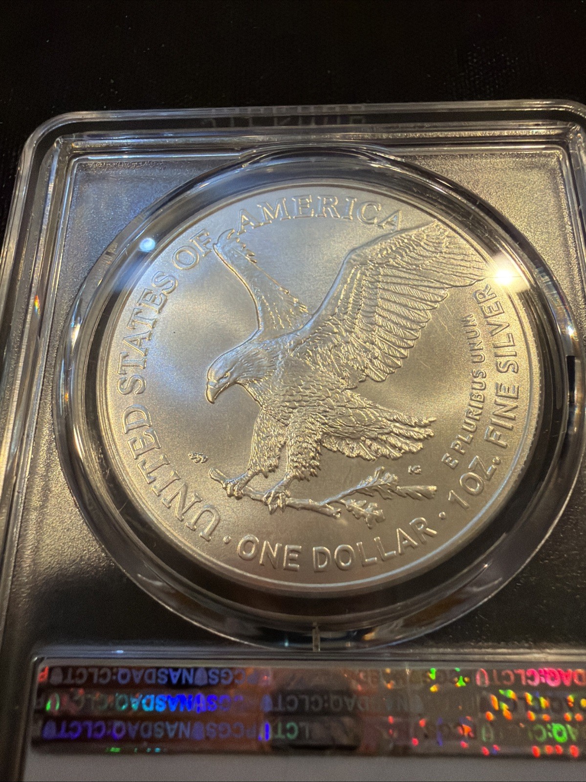 2021 W $1 Silver American Eagle PCGS MS70 First Strike 💎 Blue Flag