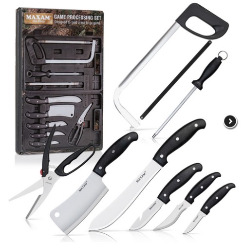 13pc Game Processing Knife Set Field Dressing Kit Deer Hunting Butcher Set
