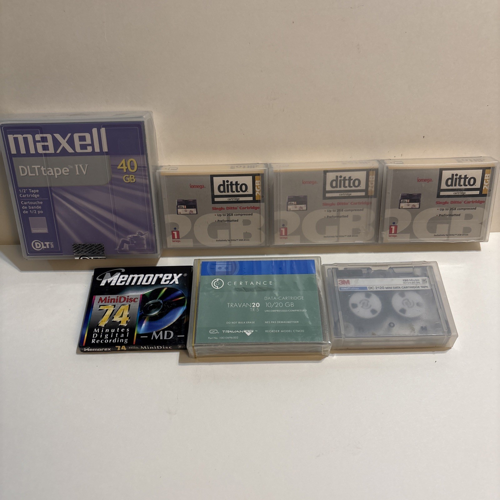 Lot of Vintage Data Storage Memorex Recordable MiniDisc Maxell Certance 3M Ditto