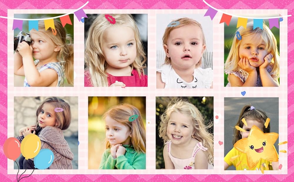 EleMirsa Candy Colored Snap s for Little Girl Non Slip Barrettes