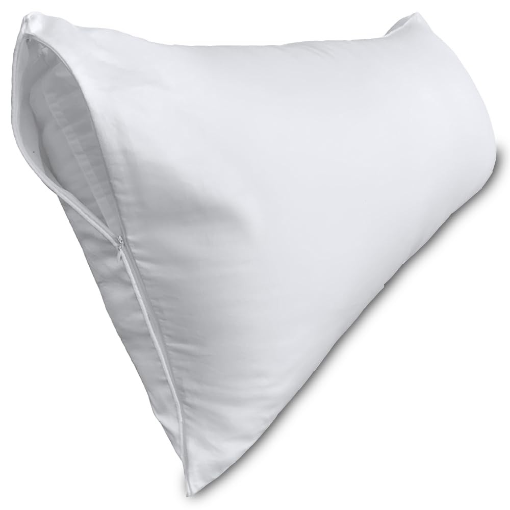 Body Pillow Cover 20x54 1 Pack Precoco White 600 Thread Count Double Zipper