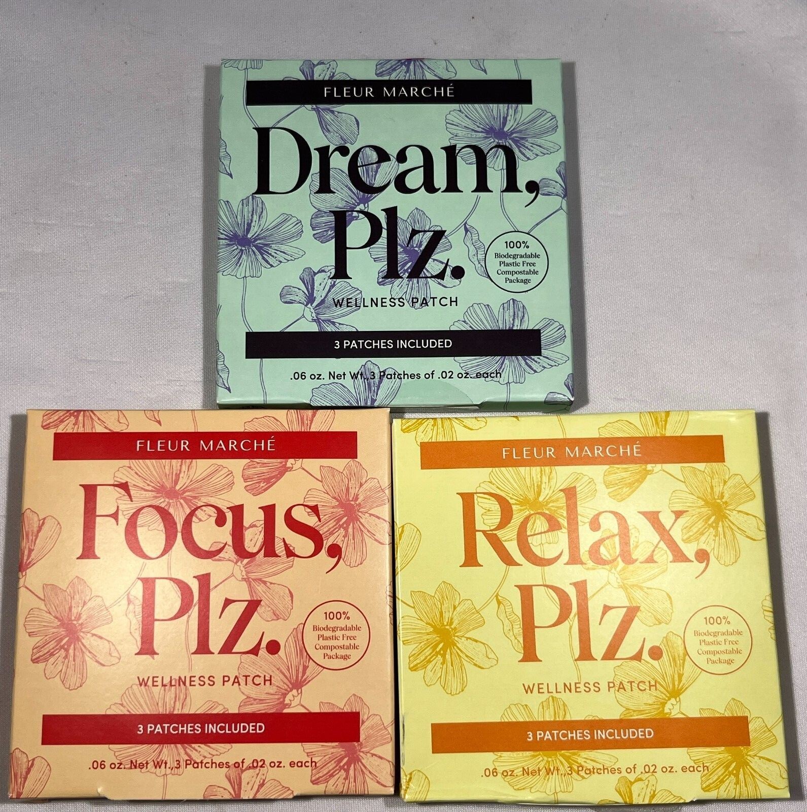 (2 PACK) Fleur Marche Wellness Patches, 3 Patches - CHOOSE TYPE!