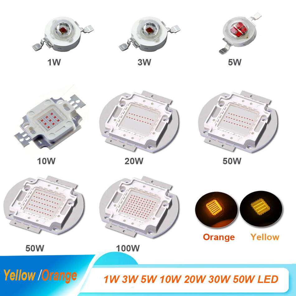 Yellow Orange High Power LED Bead Amber 3W 5W 10W 100W 595nm Emitter light Chip