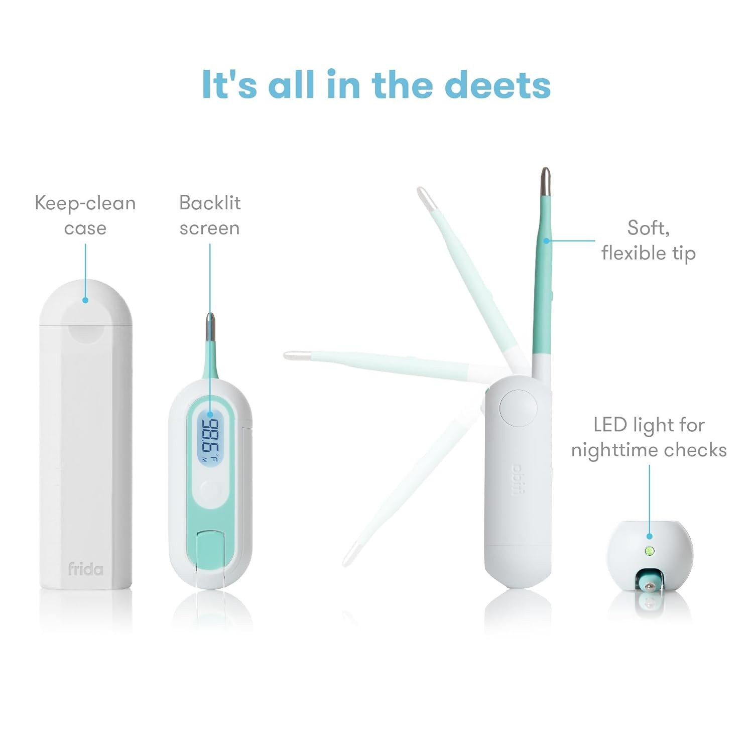 3-In-1 Rectal, Underarm & Oral Thermometer for Kids, Digital Baby Thermometer fo