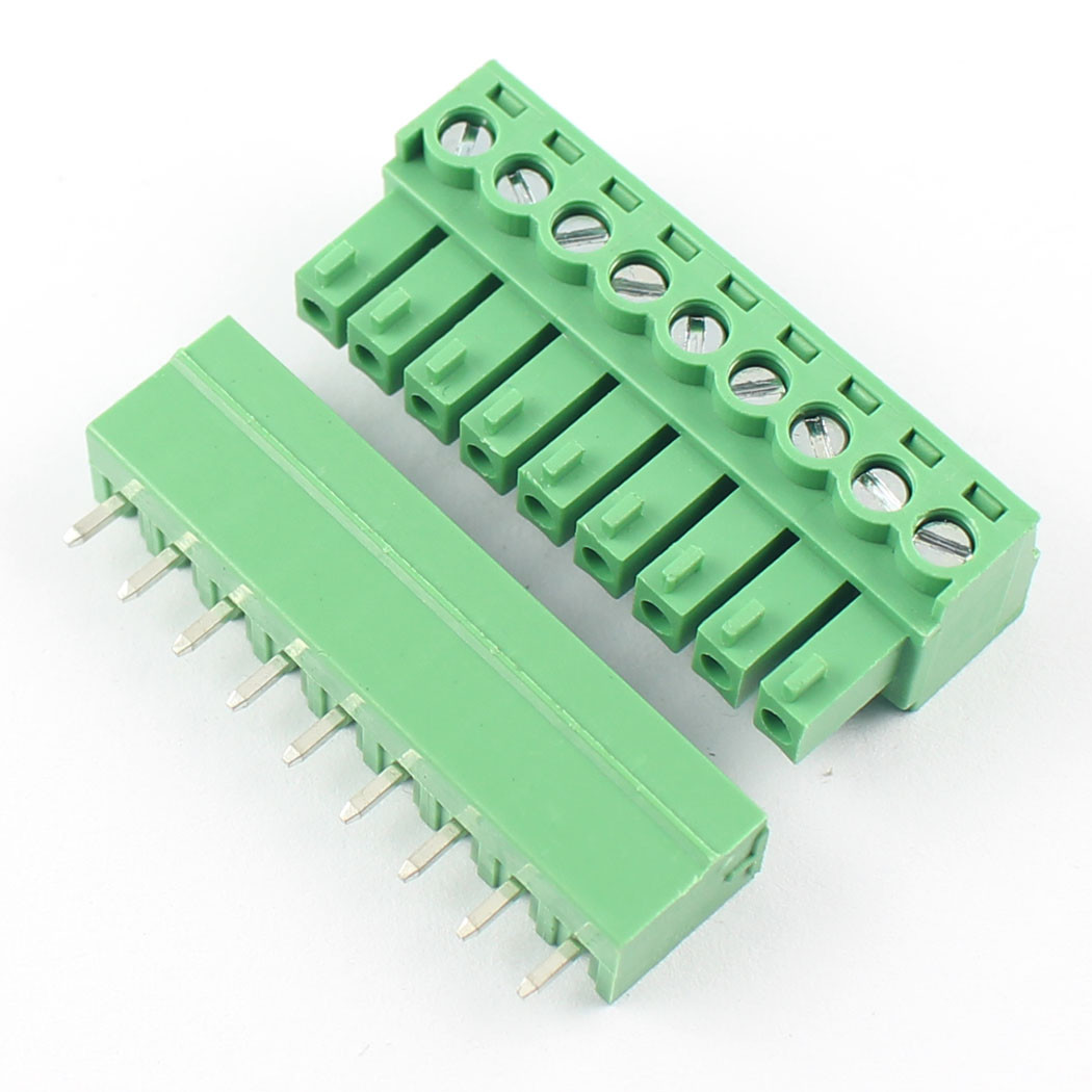 50Pcs 3.81mm Pitch 9 Pin Straight Screw Pluggable Terminal Block Plug Connector