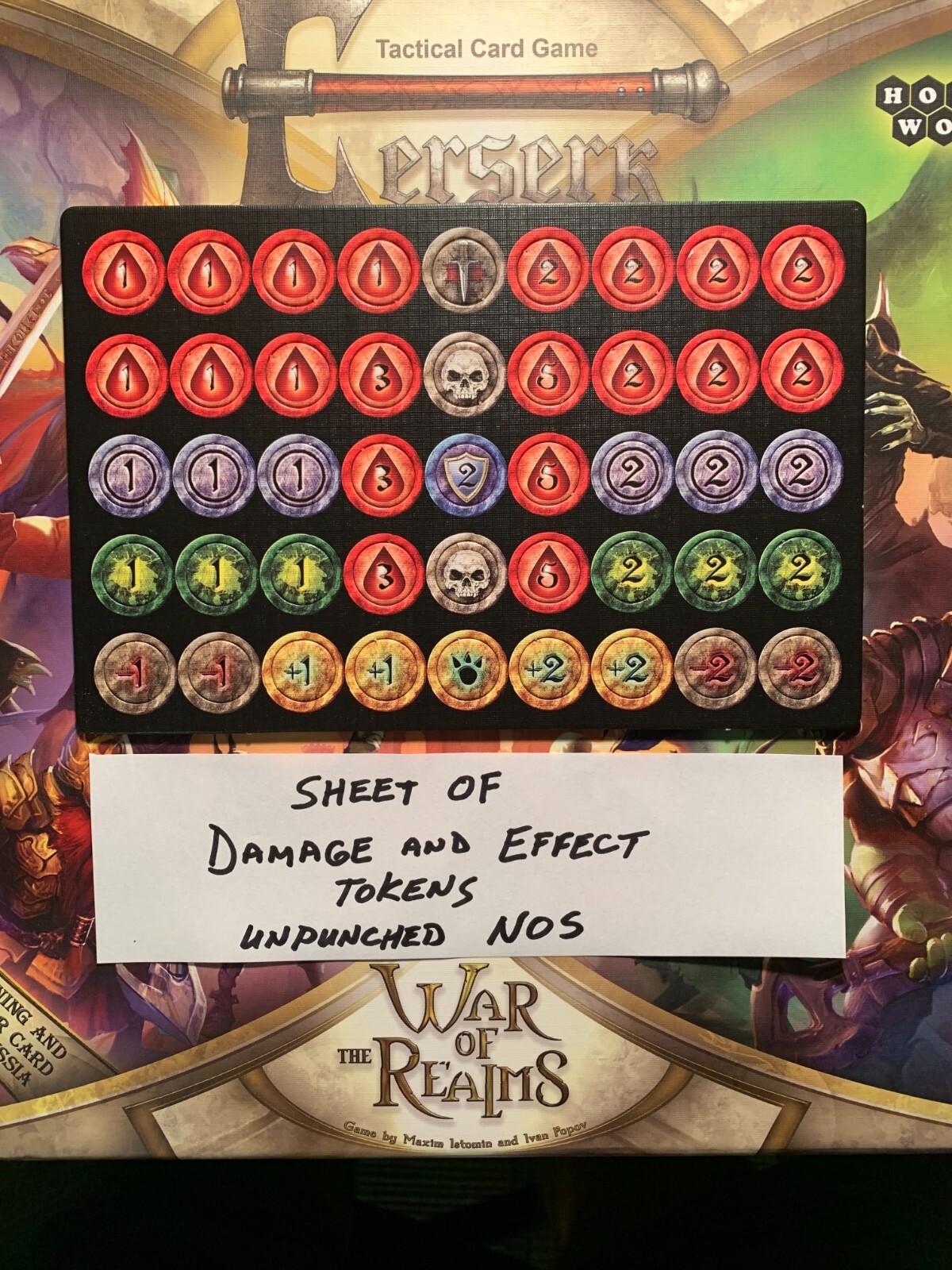 WAR OF THE REALMS Damage and Effect Tokens NOS Board Game Replacement FREE SHIP