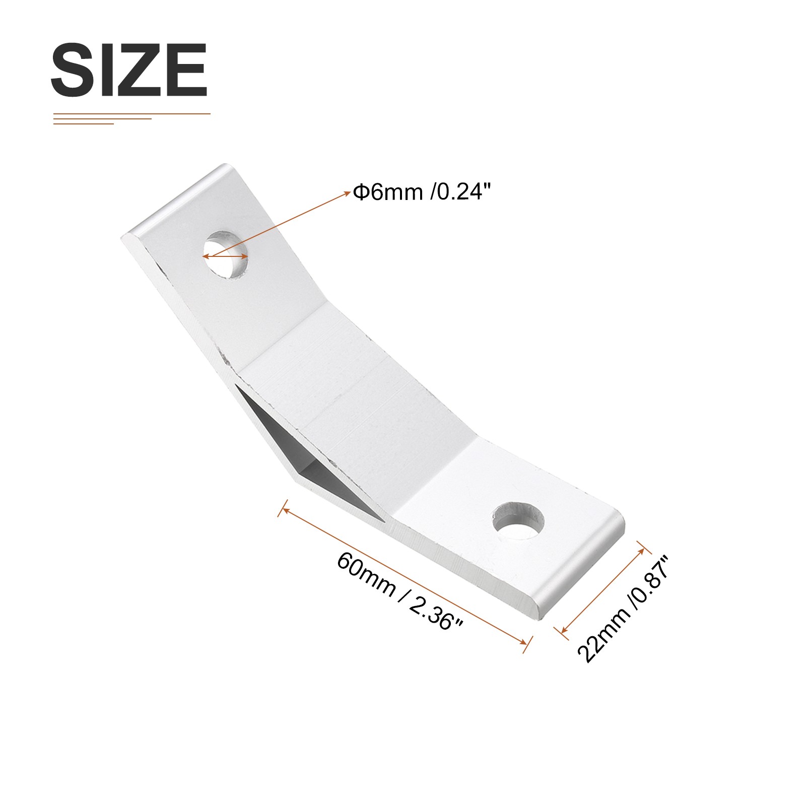 6Pack 50x50mm Mounting Fixing Shelf Bracket Angle Joining Support Brace Silver