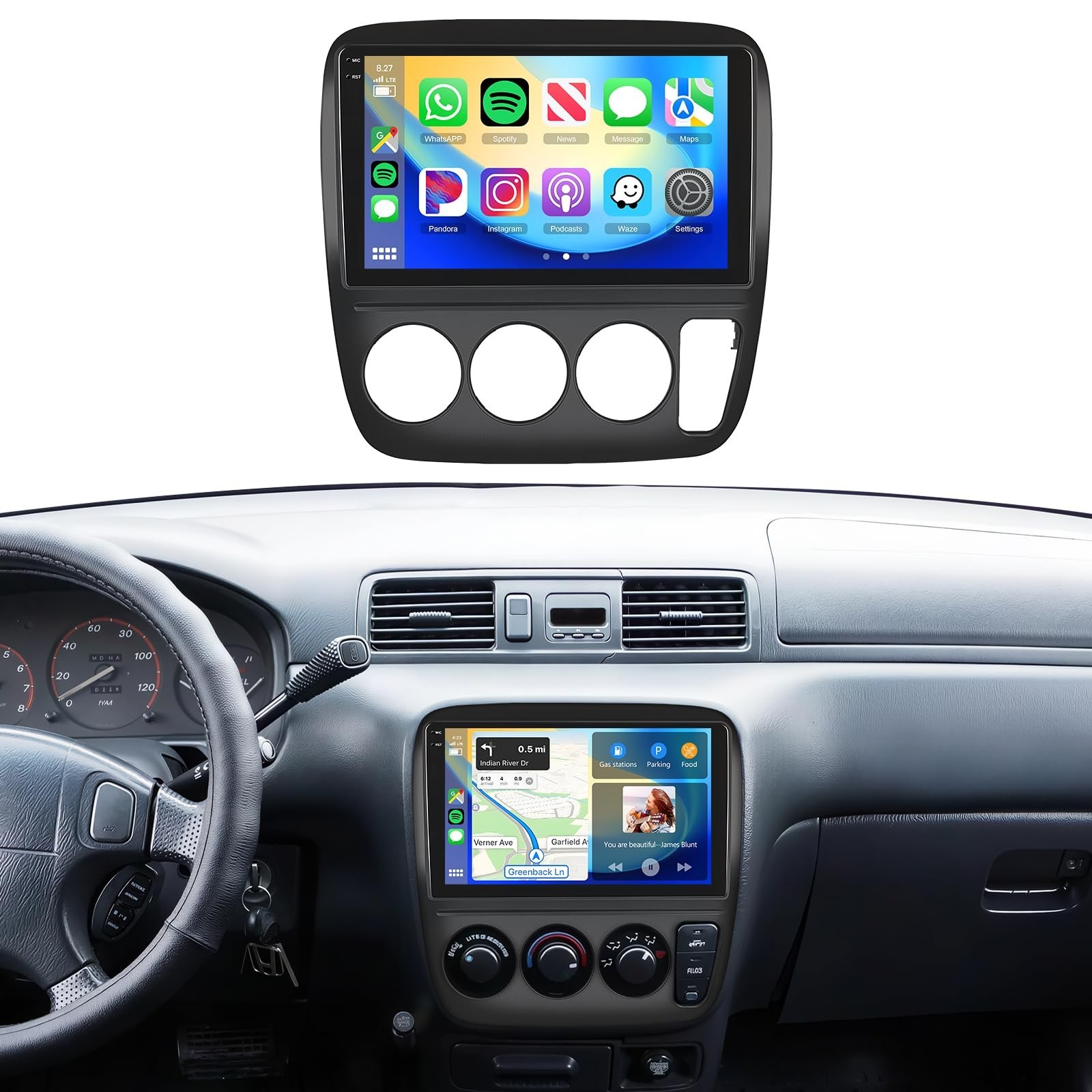 4G+128G Car Radio for Honda CRV 1997-2001 Stereo 9 inch in-Cell Screen Full T...