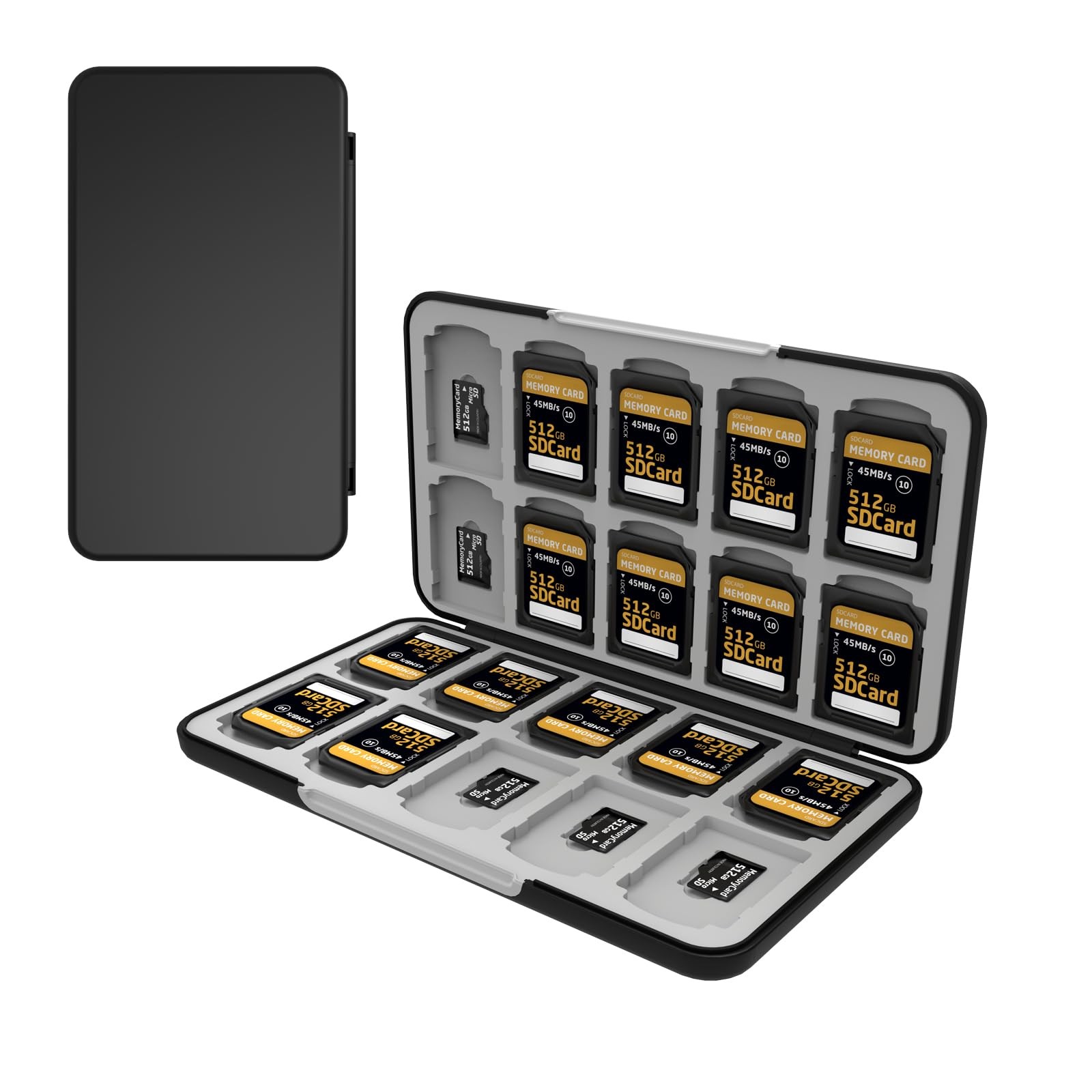 Memory Card Case with 40 Slots for 20 Micro SD SDXC SDHC TF Cards and 20 SD S...