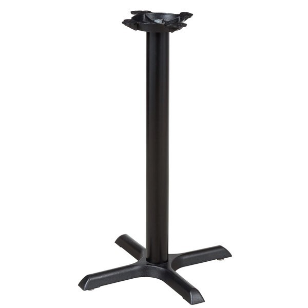 22'' x 22'' Restaurant Table X-Base with 3'' Dia. Counter Height Column