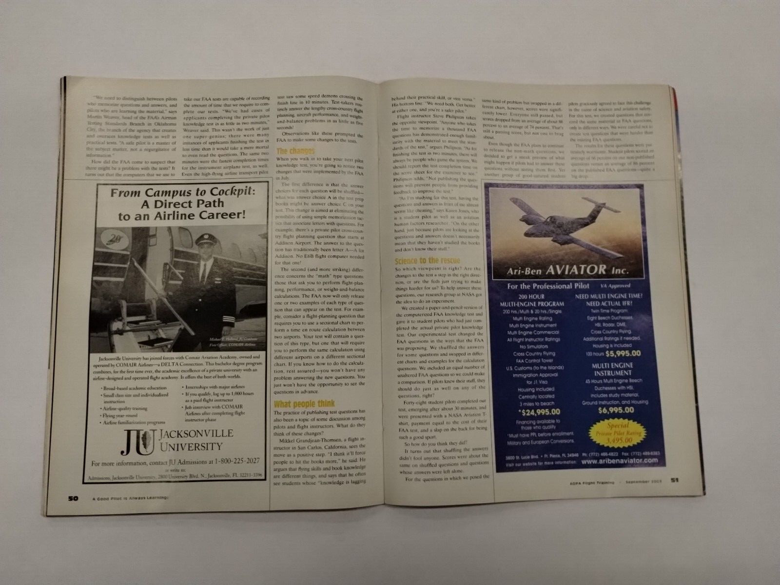 AOPA Flight Training Magazine September 2003-Original