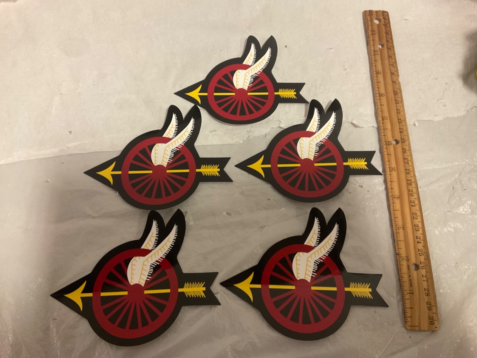 Police Wheels and Wing  Decal 4.9 by 4.0 inches wide Left pointing