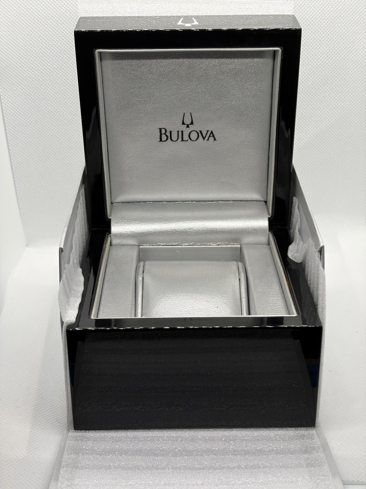 Genuine Bulova Watch Display Box Case Only SilverBlack Original Presentation Box