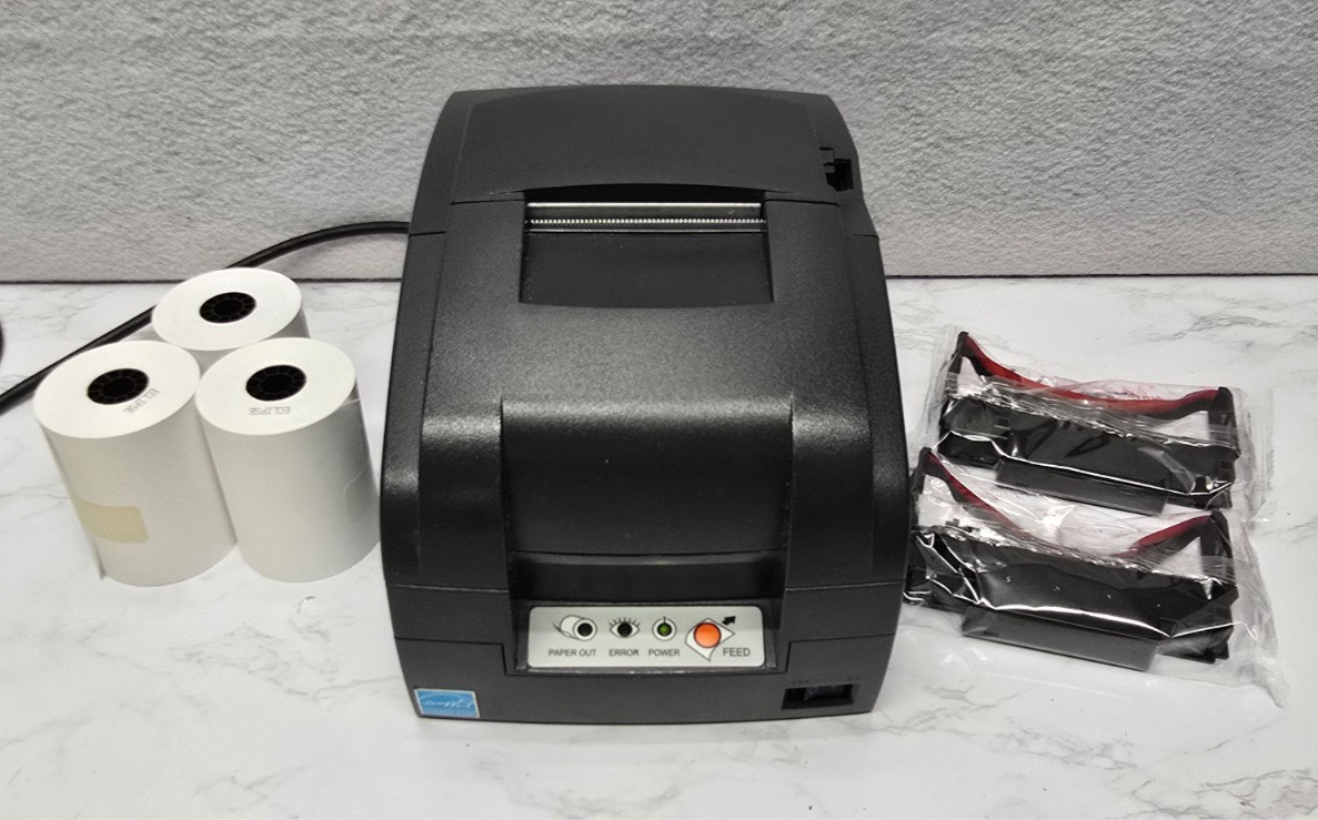 Bixolon SRP-275III Dot Matrix Impact Receipt Printer - Black W/ 3 Rolls & 2 Ink