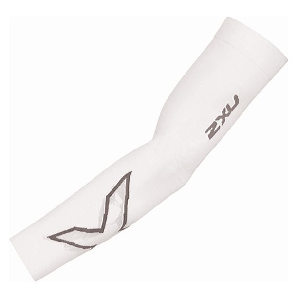 2XU Flex Compression Arm Sleeve White/Grey Small -Open Box