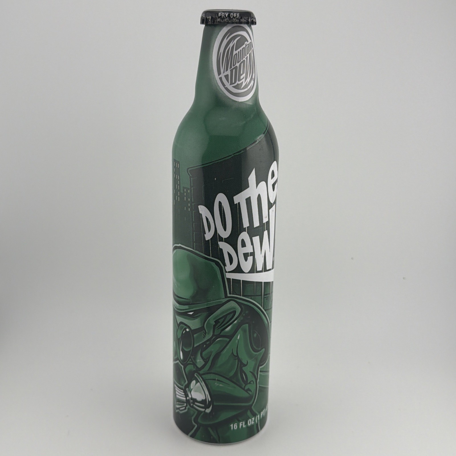 Mountain Dew Aluminum Bottle Green Label Art Do the DEW 16oz