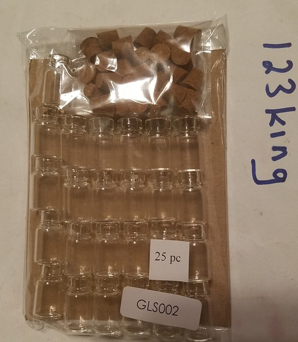 Lot of 25   0.5ML Mini Small Cork Stopper Glass Vial Jars Containers Bottle