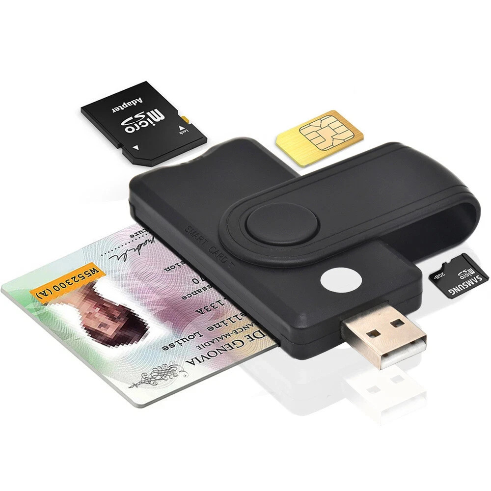 Multifunctional USB 2.0 TF SD SIM ID Card Reader Memory Adapter for PC Laptop
